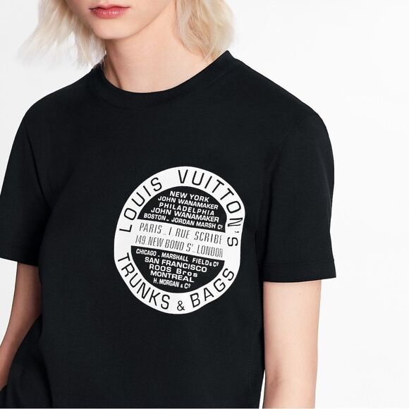 Louis Vuitton LV Stamp Trunks & Bags Black T Shirt Women Small - Picture 10 of 10